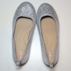 Cat & Jack Sparkling Silver Flats